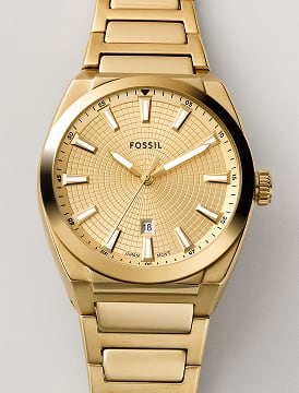 Everett gold-tone watch.