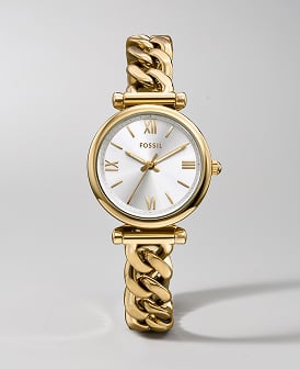 Image of a gold-toned Fossil Carlie watch